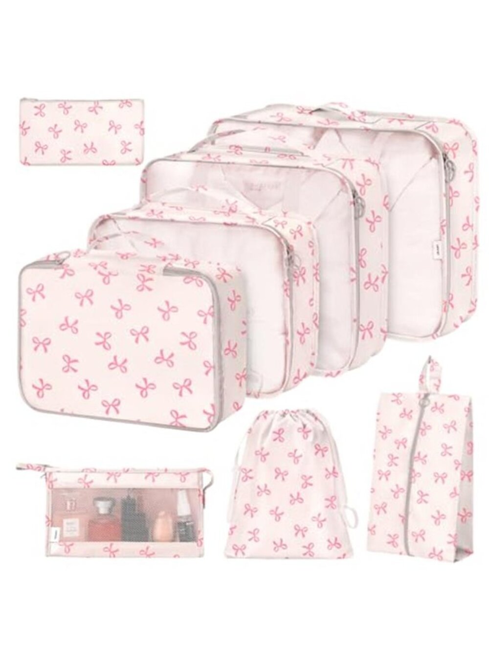 8 Piece Packing Cubes Set Suitcase Organizer Travel Luggage Bags Shoe Cosmetic